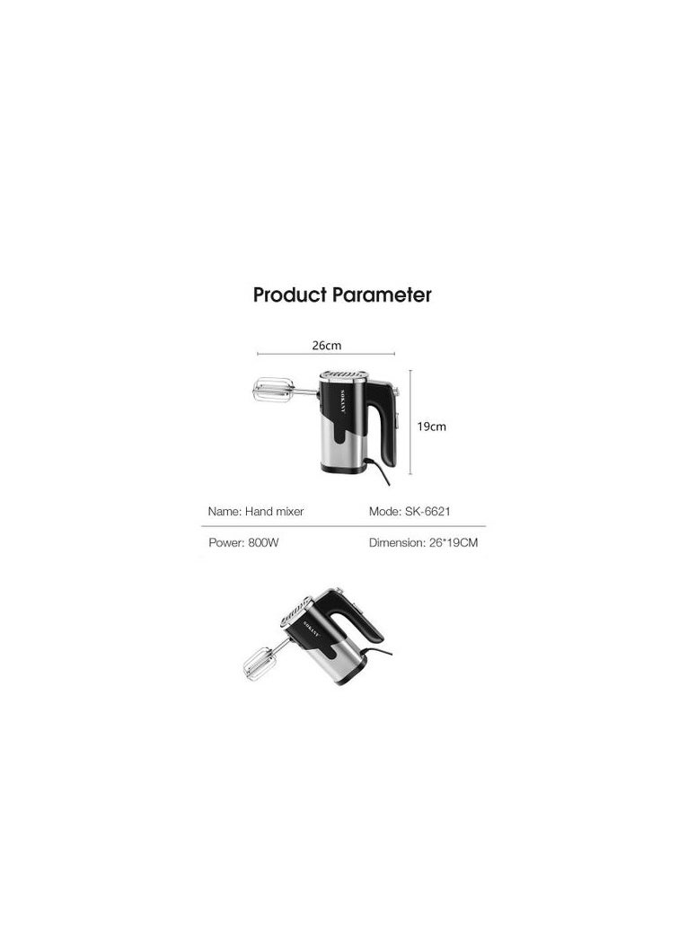 sokany Sokany Sk-6621 800 Watt Hand Blender with 5 Speeds  - Image 2