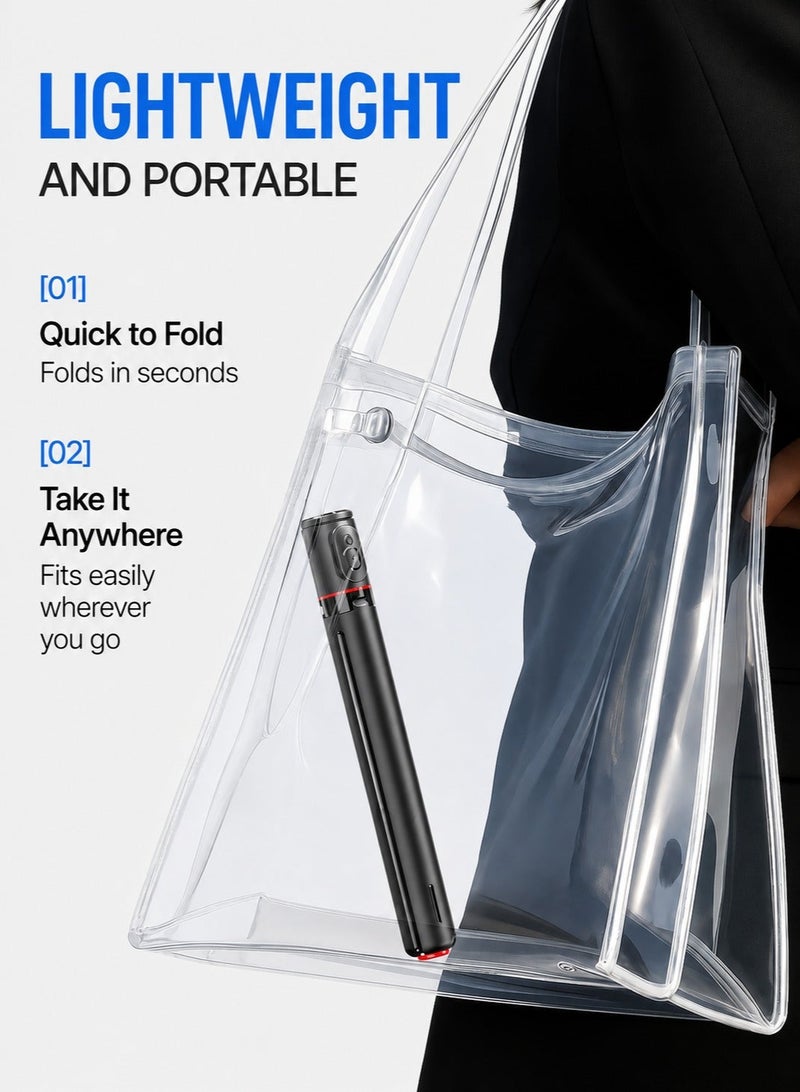 ARNOTEC 67.32 Inches (171cm) Selfie stick tripod with Bluetooth remote control, foldable and retractable, automatic pop-up design, compatible with iPhone and Android phones, 180° adjustable phone holder, suitable for Vlog, live broadcast, selfie - Image 5
