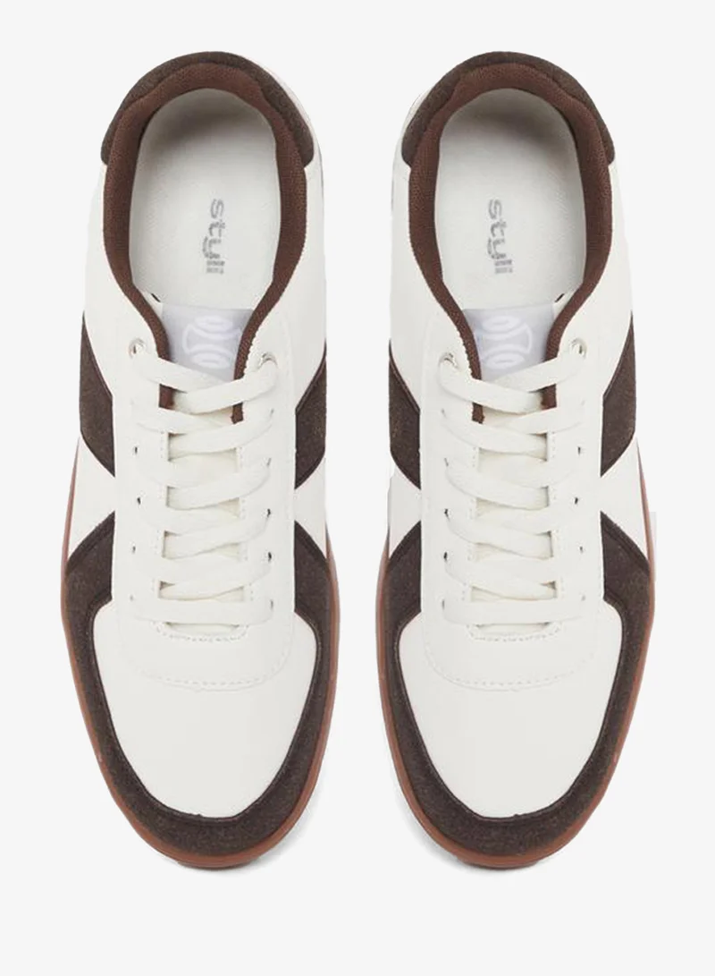 Styli Active Court Shoes Lace Up Color Block Sneakers