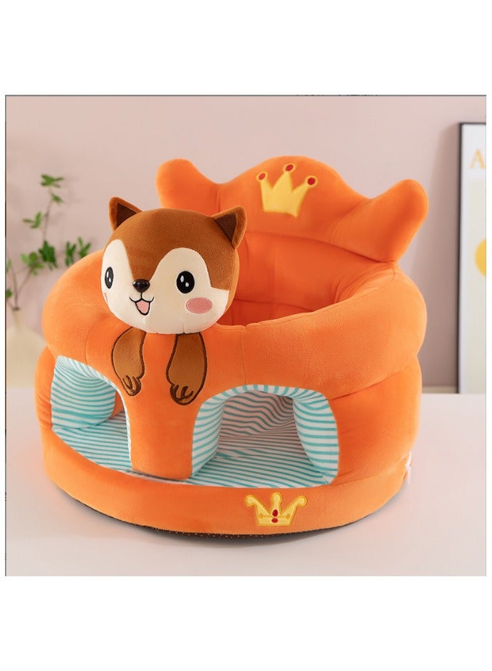 Educational children's sofa, supportive velvet seat for the nursery, soft and comfortable cushion, floor seat for infants, non-slip armchair, cartoon animal design, gift for children of all genders - Image 1