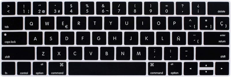 WYGCH Spanish Language Waterproof Ultrathin Keyboard Cover for MacBook Pro 13 15 inch 2019 2018 2017 and 2016 with Touch Bar and Touch ID Model: A2159 A1989 A1706/A1990 A1707, USA Version - Image 1
