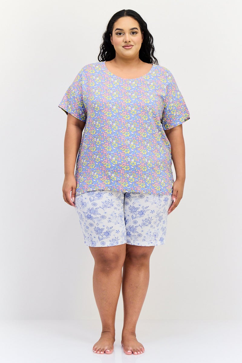 zivame Women Floral Print Short Sleeves Pajama Top, Multicolor - Image 4