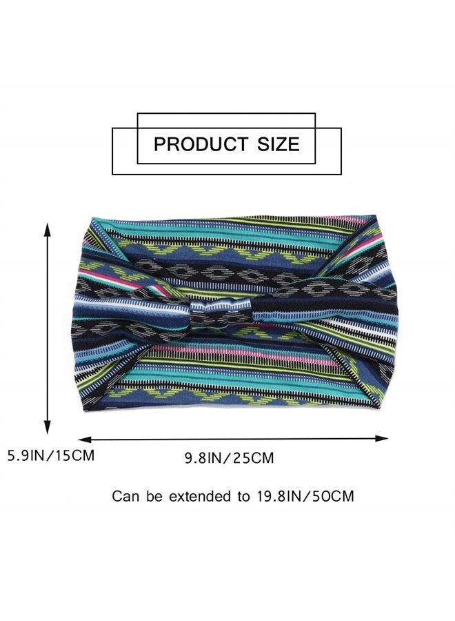 GORTIN Boho Headbands Stretch Wide Hair Bands Black Elastic Yoga Sweatband Knoted Turban Headband Cloth Twist Head Wraps Stylish Head Bands for Women and Girls 3 Pcs (Set 1) - Image 3
