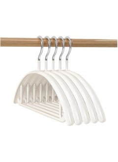 TYCOM Non Slip Hangers Suit Hangers 5 Pack Clothes Hangers with No Shoulder Bump Design for Coats Jackets Pants Dress Clothe White 5p  - Image 1