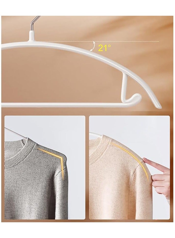 TYCOM Non Slip Hangers Suit Hangers 5 Pack Clothes Hangers with No Shoulder Bump Design for Coats Jackets Pants Dress Clothe White 5p - Image 4