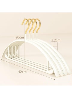 TYCOM Non Slip Hangers Suit Hangers 5 Pack Clothes Hangers with No Shoulder Bump Design for Coats Jackets Pants Dress Clothe White 5p  - Image 2