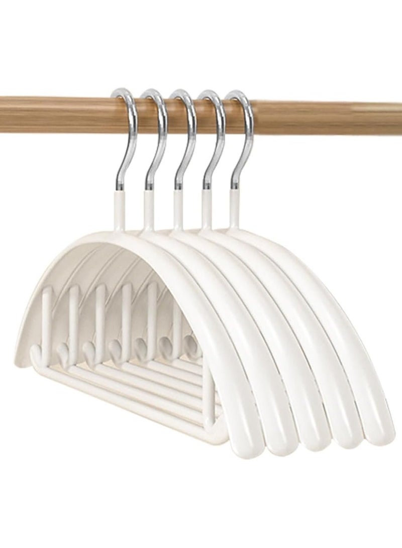 TYCOM Non Slip Hangers Suit Hangers 5 Pack Clothes Hangers with No Shoulder Bump Design for Coats Jackets Pants Dress Clothe White 5p - Image 1