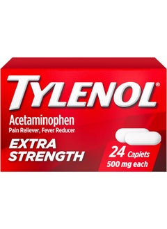 TYLENOL Tylenol Extra Strength Caplets with 500 mg Acetaminophen, Pain Reliever & Fever Reducer, 24 ct 