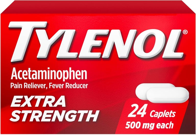 Tylenol Tylenol Extra Strength Caplets with 500 mg Acetaminophen, Pain Reliever & Fever Reducer, 24 ct