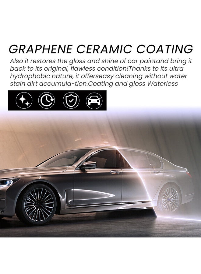 Graphene Ceramic Coating, New Plastics Parts Crystal Coatings Car High Gloss Protective Layer, Upgrade Crystals Coating For Cars Plastic Restorer Refurbish Agent, With Sponge*1, Towel*1, Gloves*2, C - Image 4