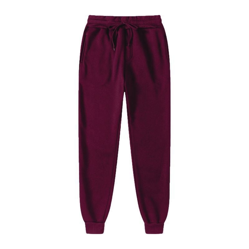 Casual Sports Straight Pants Mens Autumn 2024 New Oversize Plus Size Fashionable Brand Loose Simple Skinless Pants Wine red 