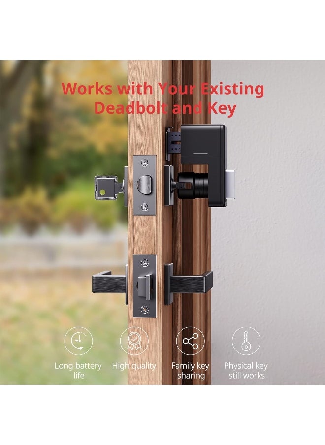SwitchBot Wi-Fi Smart Lock Keyless Entry Door Lock Smart Door Lock Front Door Electronic Smart Deadbolt Fits Your Existing Deadbolt In Minutes  - Image 3