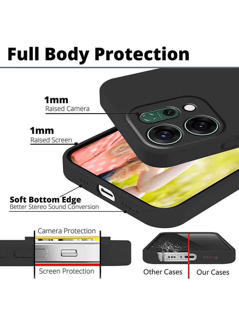 Case Up Compatible with Oppo Reno 14  Case, Soft & Premium Liquid Silicone Shockproof Protective Slim Phone Cover for Oppo Reno 14 2025, Black - Image 2