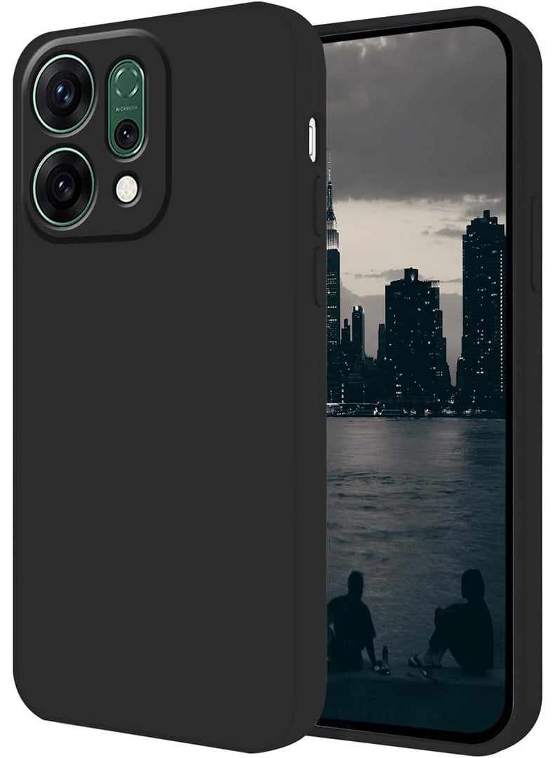 Case Up Compatible with Oppo Reno 14  Case, Soft & Premium Liquid Silicone Shockproof Protective Slim Phone Cover for Oppo Reno 14 2025, Black - Image 1