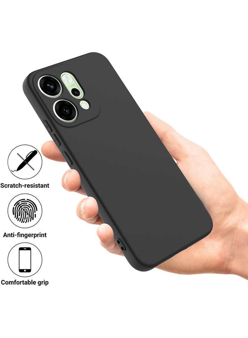 Case Up Compatible with Oppo Reno 14  Case, Soft & Premium Liquid Silicone Shockproof Protective Slim Phone Cover for Oppo Reno 14 2025, Black - Image 5