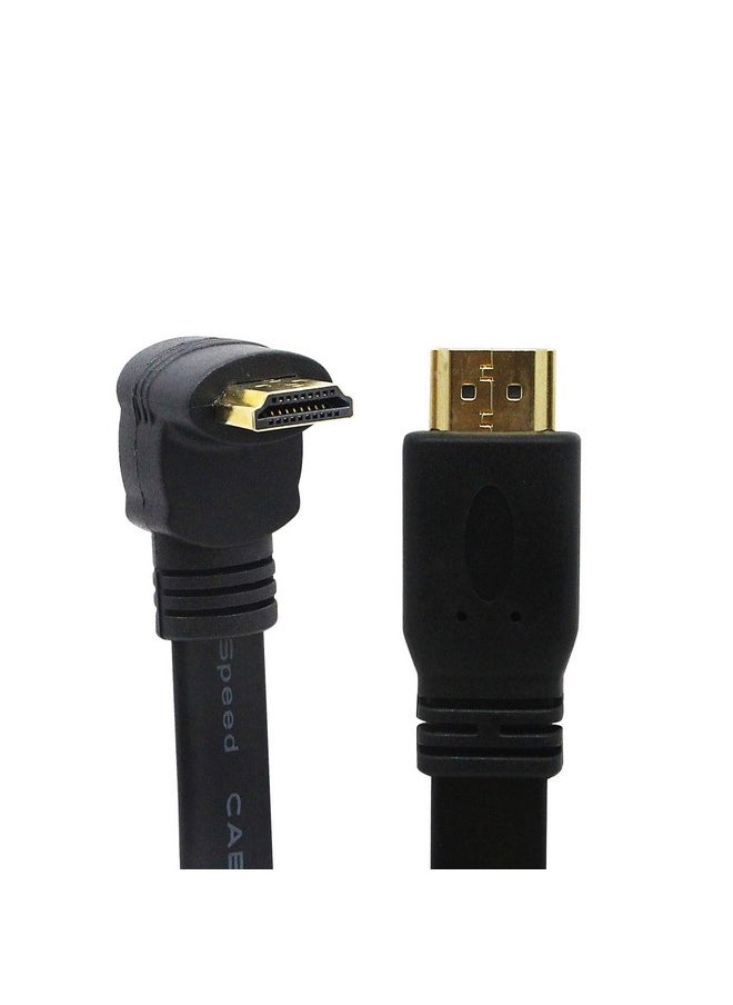 CERRXIAN - 270 Degree Elbow Hdmi Cable 1Ft Flat Slim High Speed Hdmi Extension Cable A Male To Up Angle A Male Cord - Image 1