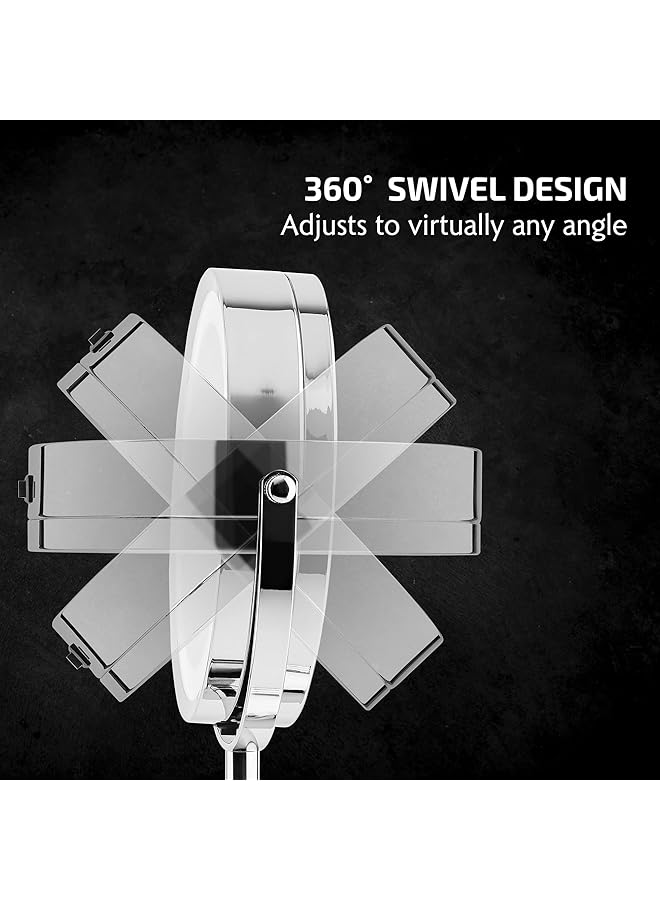 erorex 7 Inch Lighted Makeup Mirror With 1X 7X Magnification Cordless Tabletop Mount Vanity Mirror With 360° Swivel Design And Double Sided Glow Cosmetic White Led Ring Light Polished Chrome Mct70Ch1X7X - Image 3