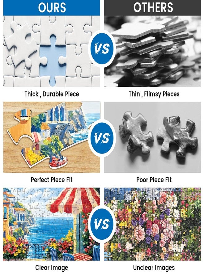 VOLUVOLU 300 Pieces Jigsaw Puzzles for Adults, Seaside Flowers Puzzle for Adults Children Seniors, Oil Painting Style Puzzle 300 Pieces, Gift for Birthday, Home Decor, Fun for Family Entertainment(20.5*15 In) - Image 3