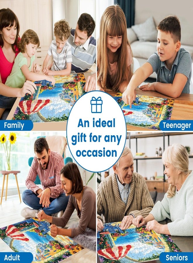 VOLUVOLU 300 Pieces Jigsaw Puzzles for Adults, Seaside Flowers Puzzle for Adults Children Seniors, Oil Painting Style Puzzle 300 Pieces, Gift for Birthday, Home Decor, Fun for Family Entertainment(20.5*15 In) - Image 5