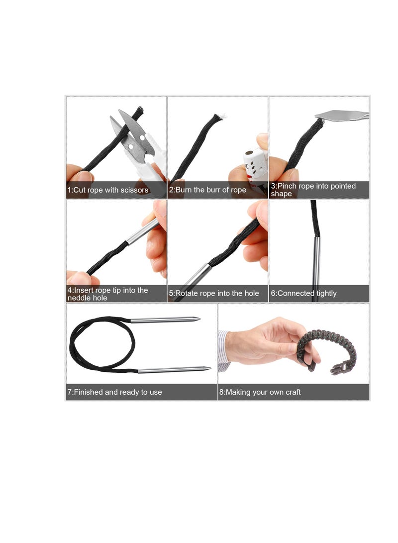 Zikra Stainless Steel Knotter Tools, 12 Pcs Stainless Steel FID Set, Paracord FID Marlinspike Set, Paracord Stitching Lacing Stitching Needles and Smoothing Tool, for Leather or Paracord Work (Red) - Image 2