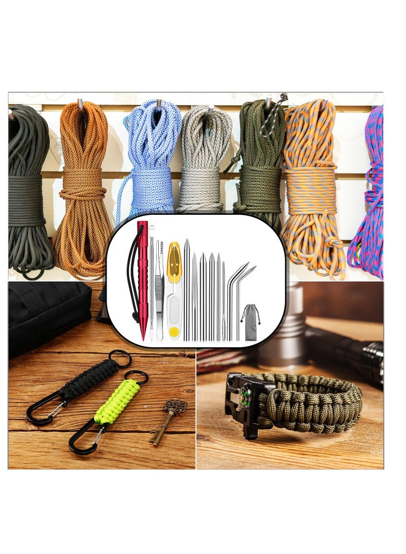 Zikra Stainless Steel Knotter Tools, 12 Pcs Stainless Steel FID Set, Paracord FID Marlinspike Set, Paracord Stitching Lacing Stitching Needles and Smoothing Tool, for Leather or Paracord Work (Red) - Image 4