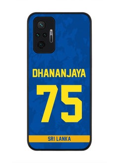 Rugged Black Edge Case for Redmi Note 10 Pro 4G, Slim fit Soft Case Flexible thin Cover - Player Name - Dhananjaya de Silva, Jersey Number- 75