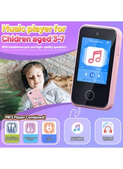ERTYU Kids Smart Phone Toys for Girls Ages 3-7 with Dual Camera - Toddler Phone Toys with Learning Games, Travel Toys with MP3 Music Player for Birthday Gifts for 3 4 5 6 7 Year Old Kids (Pink1)  - Image 4