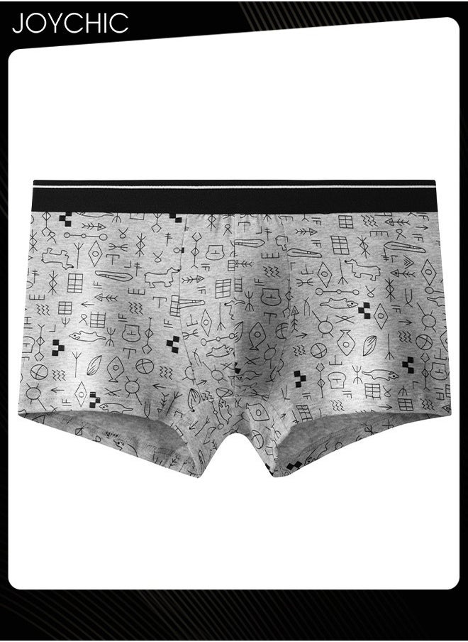 Joychic - 4 Pack of Graphic Printed Men Teenager Boys Cotton Panties Comfotable Soft Underwears Moisture Wicking Antibacterial Boxer Briefs - Image 1