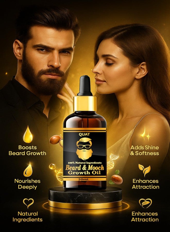 QUAT Beard Growth Oil Beard Growth Oil for Patchy Beard, With Redensy and DHT Booster (30 ml) - Image 1