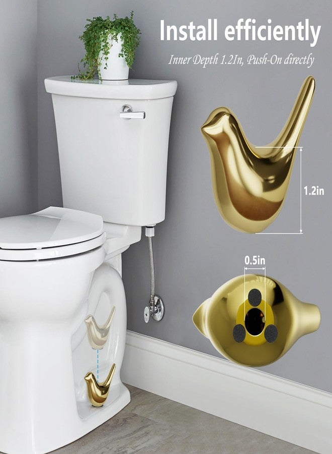 MENNTY 2pcs Ceramic Gold Bird Toilet Floor Bolt Caps with 4PCS Toilet Bolt Caps Toilet Bolt Caps Cute Bathroom Decor - Image 4
