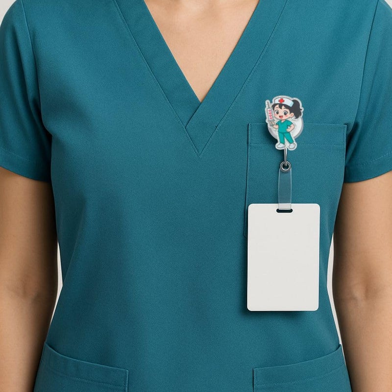 YJ PREMIUMS 3PC Cartoon Nurse Badge Reel Cute Fun Funny ID Name Holder Alligator Clip Nursing Student Scrub Accessories Hospital Work Supplies Thank You Gifts for Medical Assistant RN LPN Healthcare Workers - Image 5