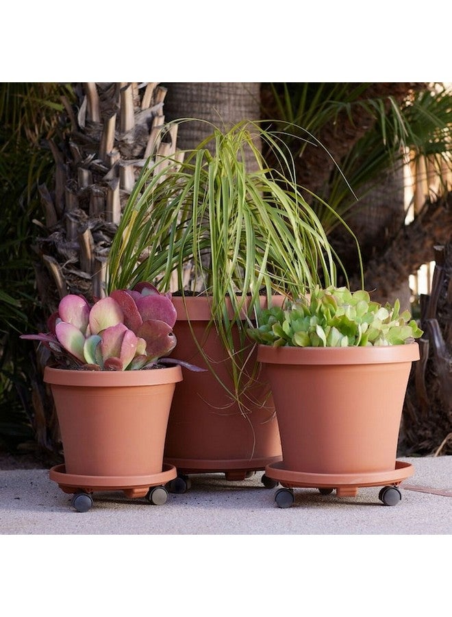 Bloem Plant Stand Round Saucer Caddy with Wheels Terracotta 12 Inch 95122C - Image 4