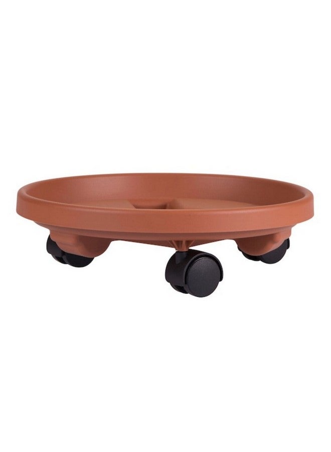 Bloem Plant Stand Round Saucer Caddy with Wheels Terracotta 12 Inch 95122C - Image 1