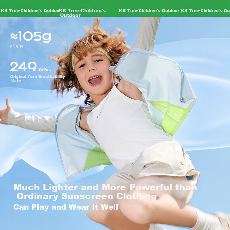 JD Jing Zao Kocotree Children's Sun Protection Clothing, Original Yarn Ice Silk Jacket, Boys And Girls UV-Resistant Ice Skin Coat - Image 4