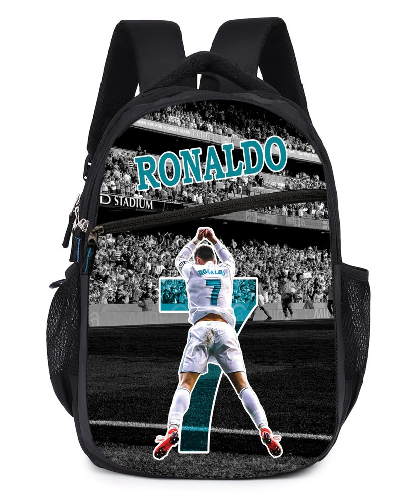 Ronaldo 18-Inch Unisex Laptop Backpack Printed Travel School, College & Office Multi-Utility Daypack with Printed Design - Image 1