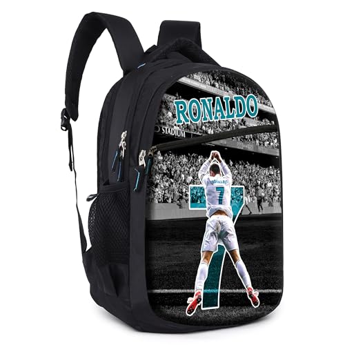 Ronaldo 18-Inch Unisex Laptop Backpack Printed Travel School, College & Office Multi-Utility Daypack with Printed Design - Image 2