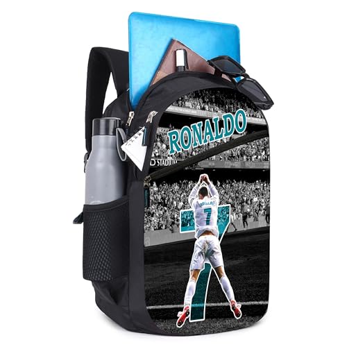 Ronaldo 18-Inch Unisex Laptop Backpack Printed Travel School, College & Office Multi-Utility Daypack with Printed Design - Image 5