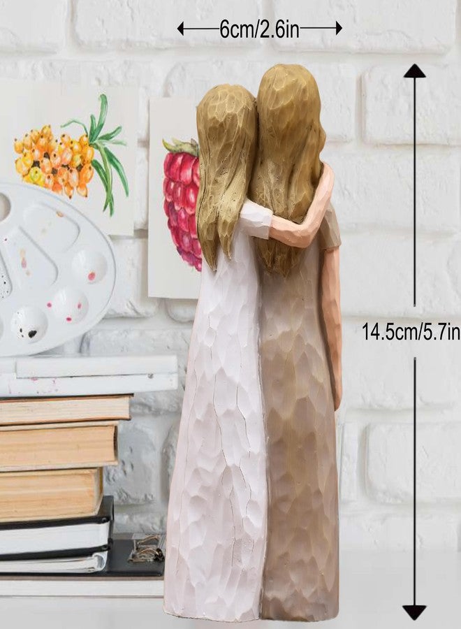 AcowSpt Mom Birthday Gifts from Daughter, Birthday Gifts for Mom from Daughter, Mother Daughter Gift, Mother of The Bride Gift, Sculpted Hand-Painted Figurine(Almond Rose Brown) - Image 5