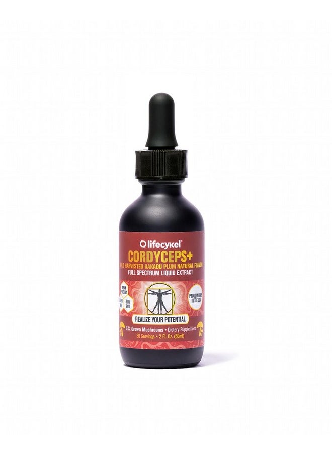 Life Cykel - LIFE CYKEL Cordyceps Mushroom Extract w/Kakadu Plum- Natural Energy Supplement for Fatigue & Stamina- Mycelium Vitamin C Antioxidants Non-GMO Organic Mushrooms Made in US, 2 Fl oz (Packaging May Vary) - Image 1