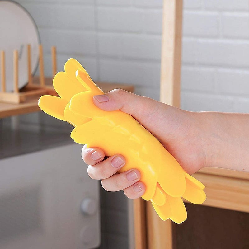 P-Plus International Anti-Hot Silicone Trivet Mat Sunflower Shape Heat Resistant Pot Holders Kitchen Insulation Coaster Trivet for Hot Dishes Trivet Mat Hot Pads (Set of 6, Yellow) - Image 3