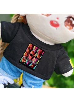 Generic 20cm Doll Clothes Mirror Men's Group Jiang Tao Same Style Lu Hanting Cotton Doll Clothes LV Jue An Cotton Doll Clothes-Specifications:20CM-Color:20CM Black 12-head T-shirt  - Image 1