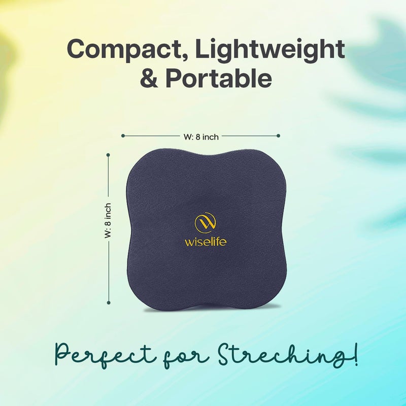 WISELIFE Aqua Yellow Knee Pad | High Density Premium ECO-TPE Foam Material, Soft Surface, Kneeling Support For Yoga, Cushion For Knees, Hands, Wrists, And Elbows (Navy Blue/Yellow - Single), 2 Cm - Image 5