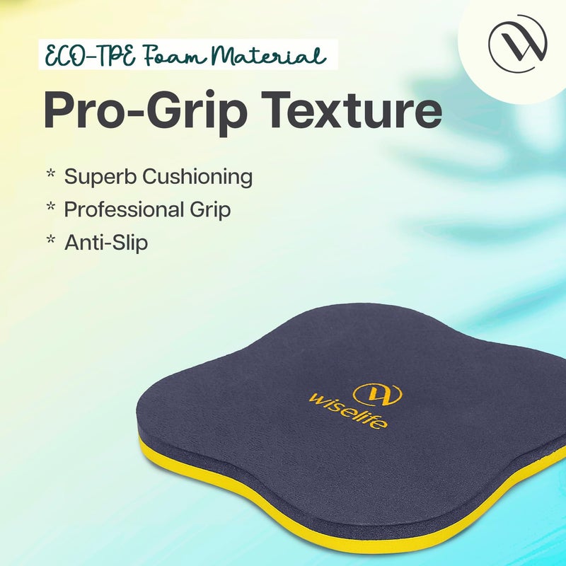 WISELIFE Aqua Yellow Knee Pad | High Density Premium ECO-TPE Foam Material, Soft Surface, Kneeling Support For Yoga, Cushion For Knees, Hands, Wrists, And Elbows (Navy Blue/Yellow - Single), 2 Cm - Image 3