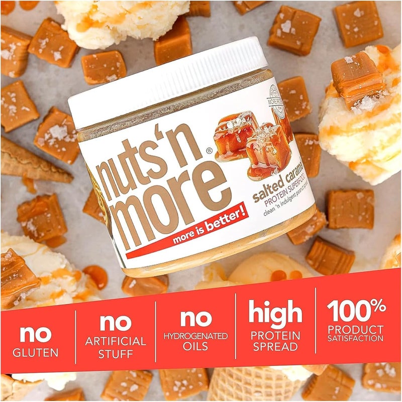 nuts'n more Nuts 'N More Salted Caramel Peanut Butter Spread - All Natural, Low Carb, Gluten Free, High Protein (16 oz Jar) - Image 4