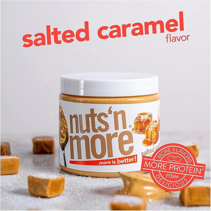 nuts'n more Nuts 'N More Salted Caramel Peanut Butter Spread - All Natural, Low Carb, Gluten Free, High Protein (16 oz Jar) - Image 3