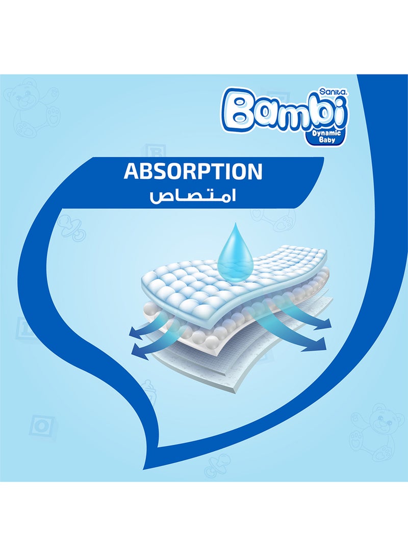بامبي Baby Diaper, Size 5, 12-22 Kg - 162 Diapers - Image 4