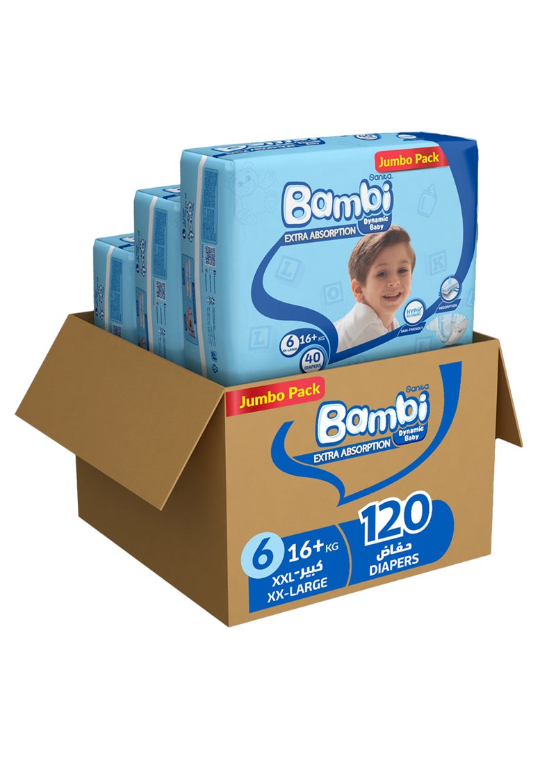 بامبي Baby Diaper, Size 5, 12-22 Kg - 162 Diapers - Image 1