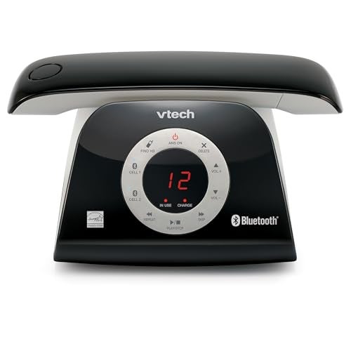 VTech VS122 DECT 60 Retro Design Cordless Phone with Answering System Smart Call Blocker and Bluetooth Connect to Cell FullDuplex Speakerphone Landline Phone for Home Office - Image 1