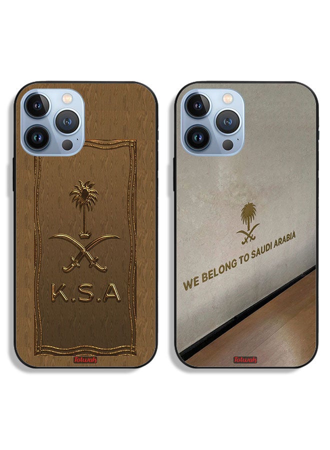 Tolwak Two Cases For Apple iPhone 13 Pro Max Protective Covers We Belong to Saudi Arabia - Image 1