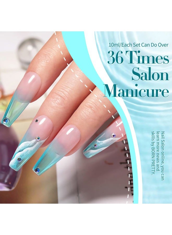Born Pretty Pastel Jelly Gel Nail Polish Set Spring Summer Easter Gel Polish Crystal Glass Translucent Blue Green Yellow Pink Red Soak Off U v Gel Polish 7ML 6PCS - Image 5